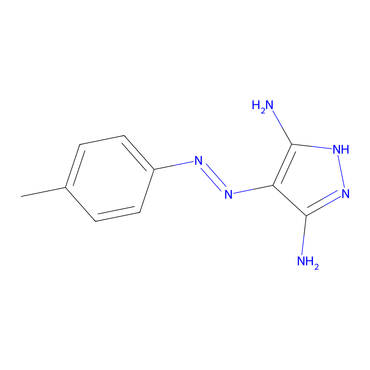 4-[(4-Methylphenyl)hydrazinylidene]pyrazole-3,5-diamine molecular structure, CAS 3656-03-9