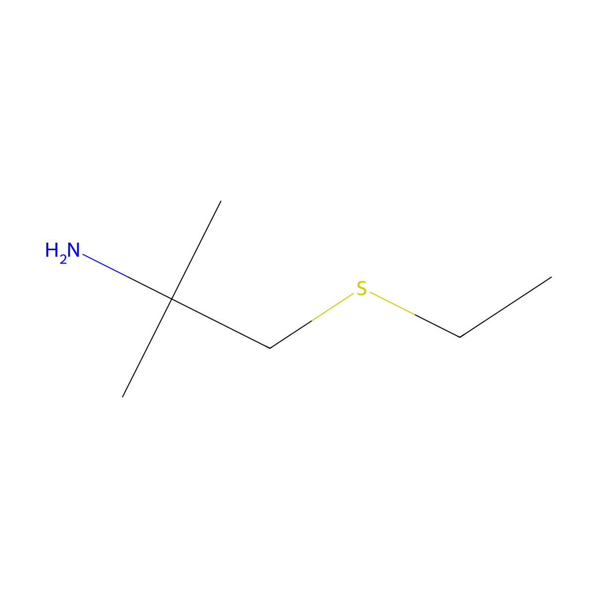 1-(Ethylthio)-2-methylpropan-2-amine molecular structure, CAS 36567-05-2