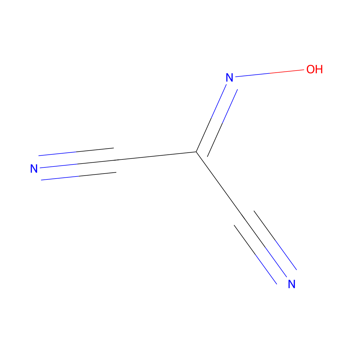 2-Hydroxyiminopropanedinitrile molecular structure, CAS 36568-05-5