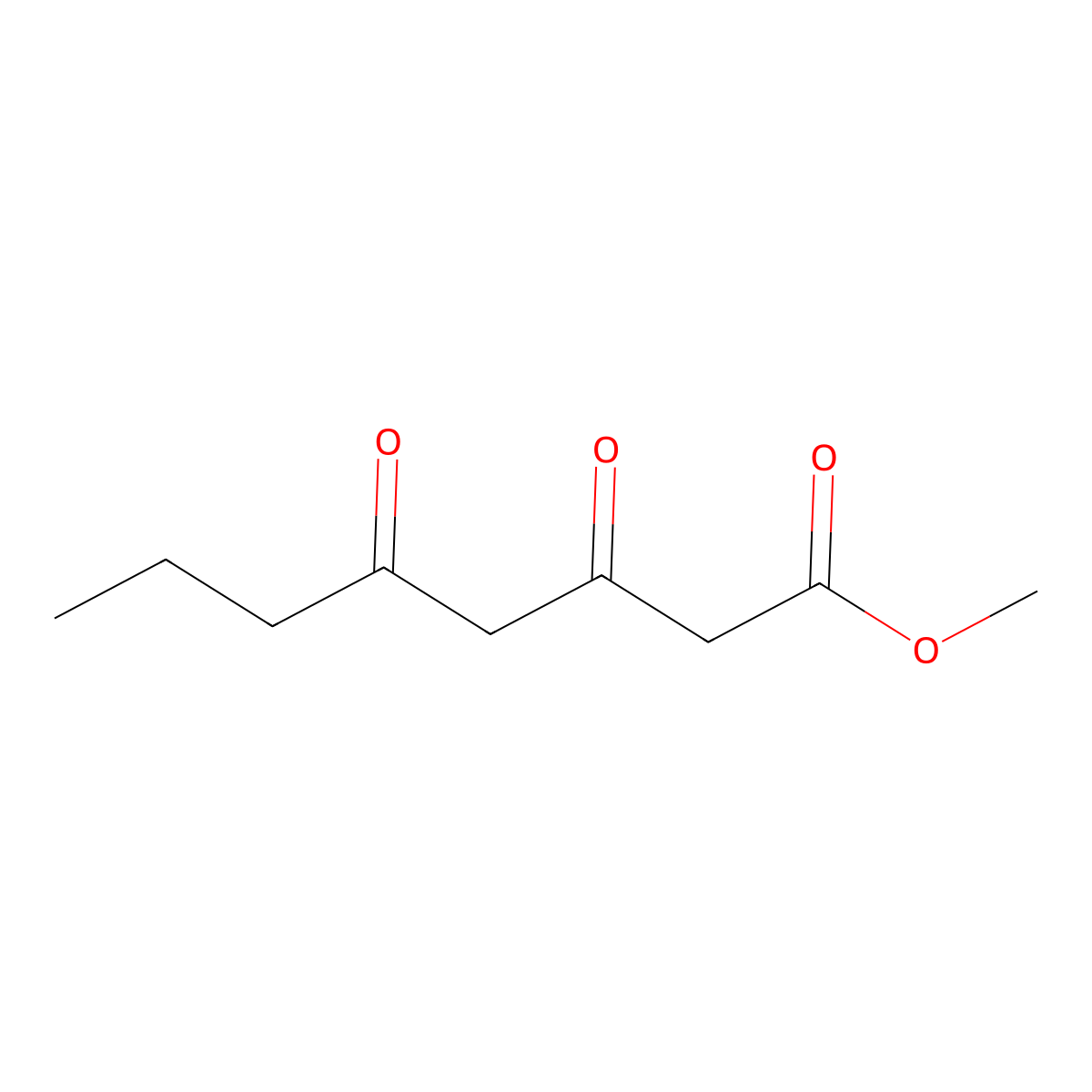 Methyl 3,5-dioxooctanoate molecular structure, CAS 36568-09-9