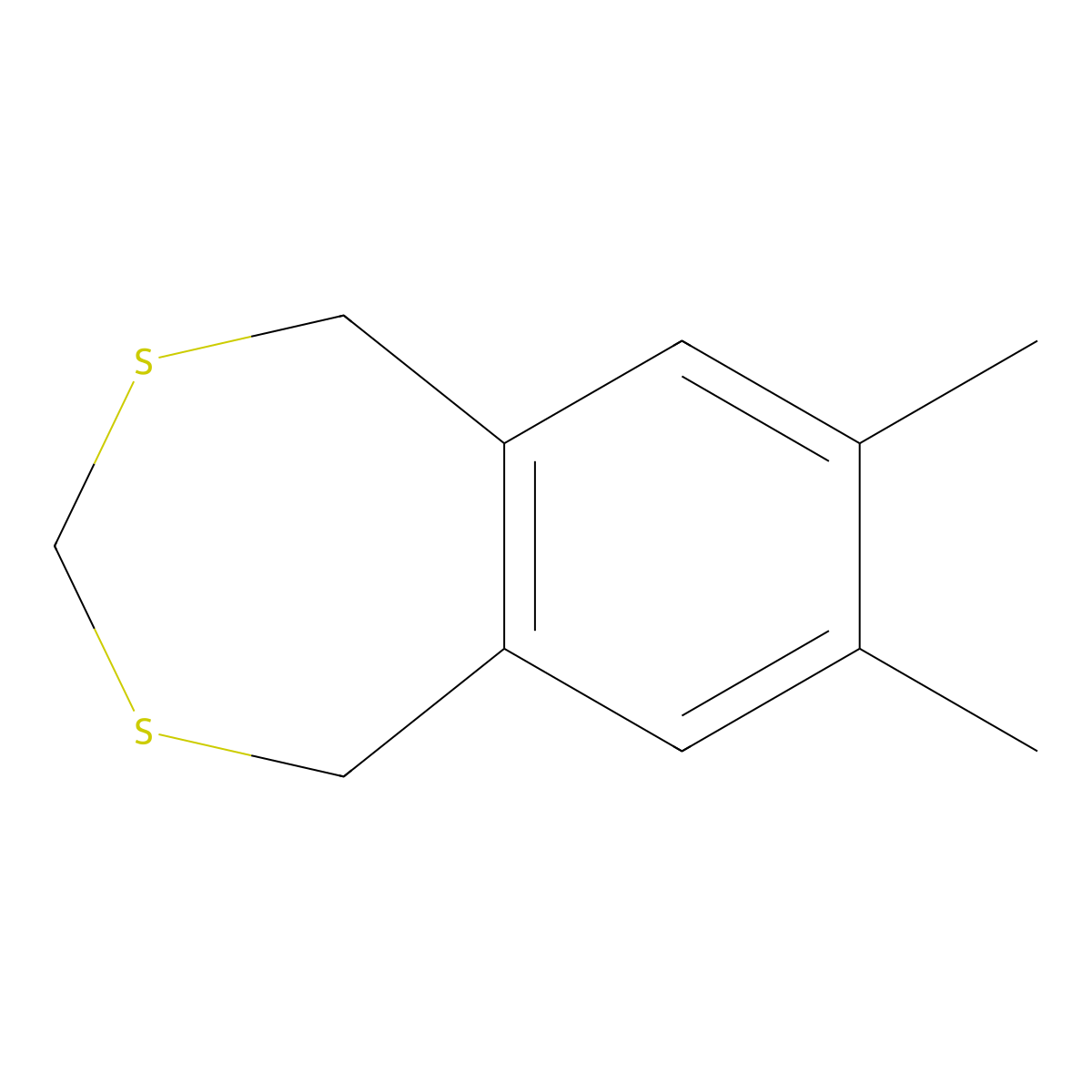 1,5-Dihydro-7,8-dimethylbenzo-2,4-dithiepin molecular structure, CAS 36568-23-7