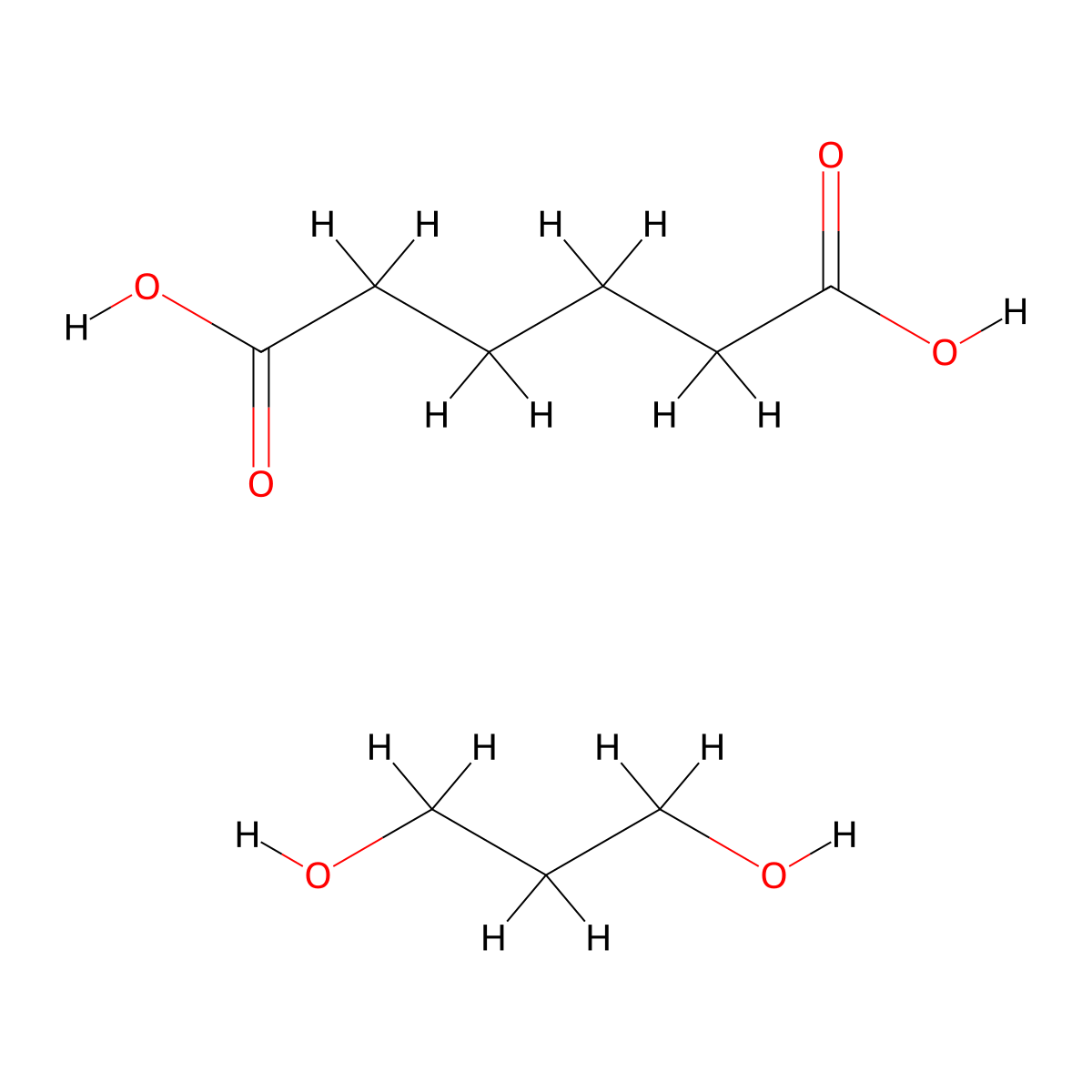 Hexanedioic acid, polymer with 1,3-propanediol molecular structure, CAS 36568-42-0