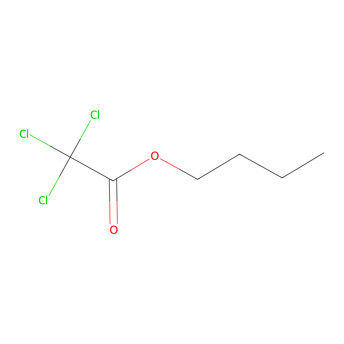 Butyl trichloroacetate molecular structure, CAS 3657-07-6
