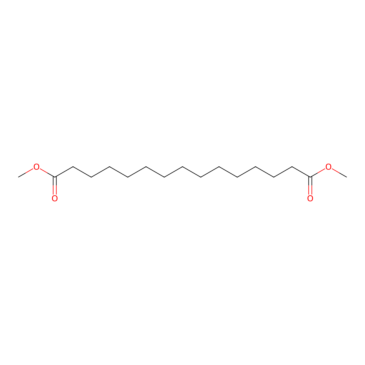 Dimethyl Pentadecanedioate molecular structure, CAS 36575-82-3
