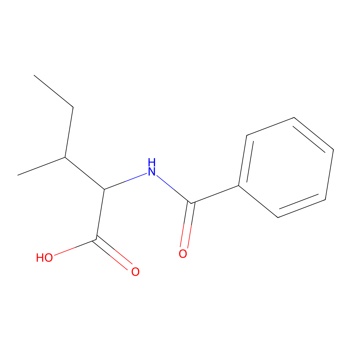 (2S,3S)-2-(benzoylamino)-3-methylpentanoic acid molecular structure, CAS 36578-01-5