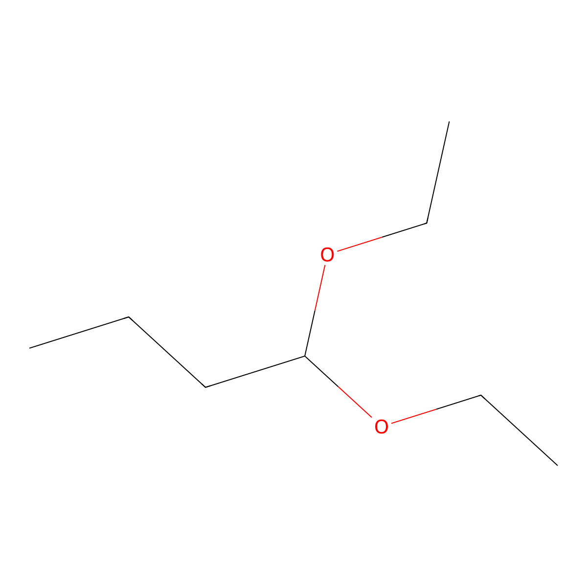 1,1-Diethoxybutane molecular structure, CAS 3658-95-5
