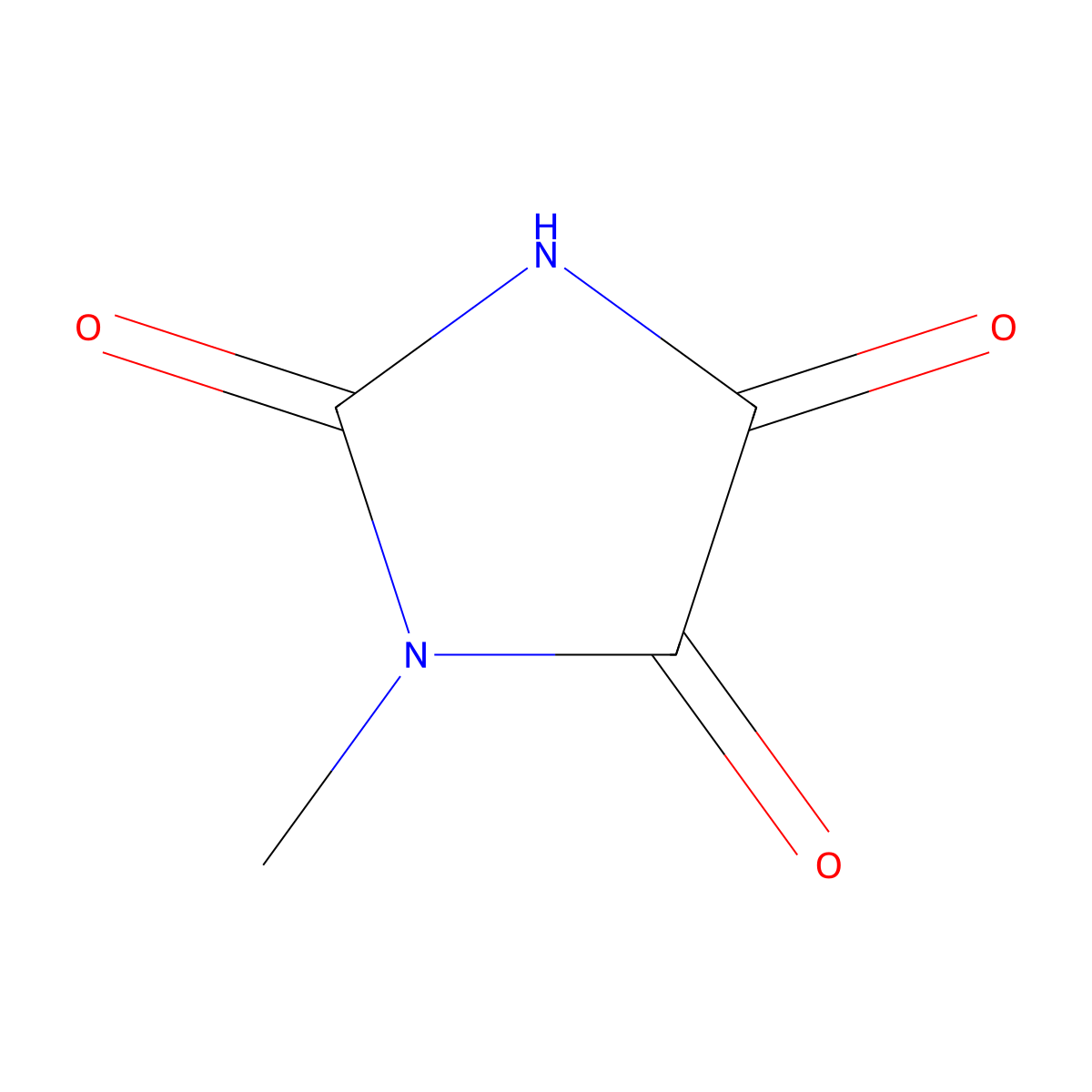 1-Methylimidazolidine-2,4,5-trione molecular structure, CAS 3659-97-0