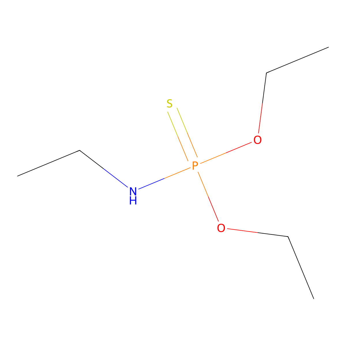 O,O-Diethyl N-ethylphosphoramidothioate molecular structure, CAS 36592-32-2