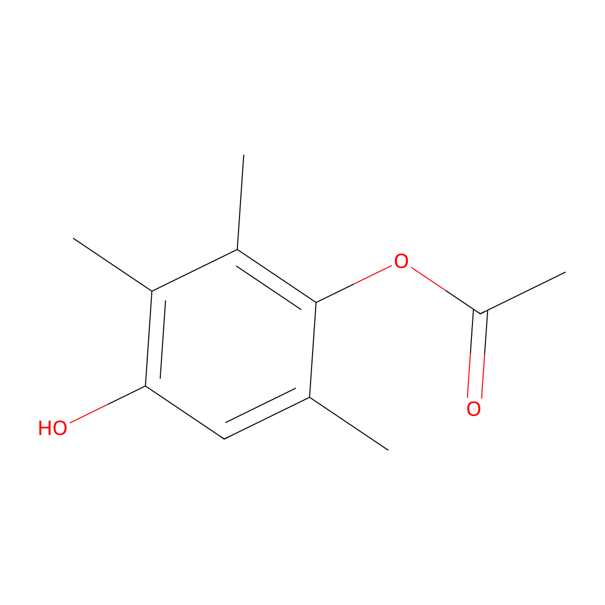4-Hydroxy-2,3,6-trimethylphenyl acetate molecular structure, CAS 36592-62-8