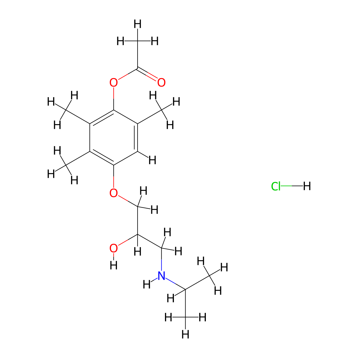 Metipranolol Hydrochloride molecular structure, CAS 36592-77-5