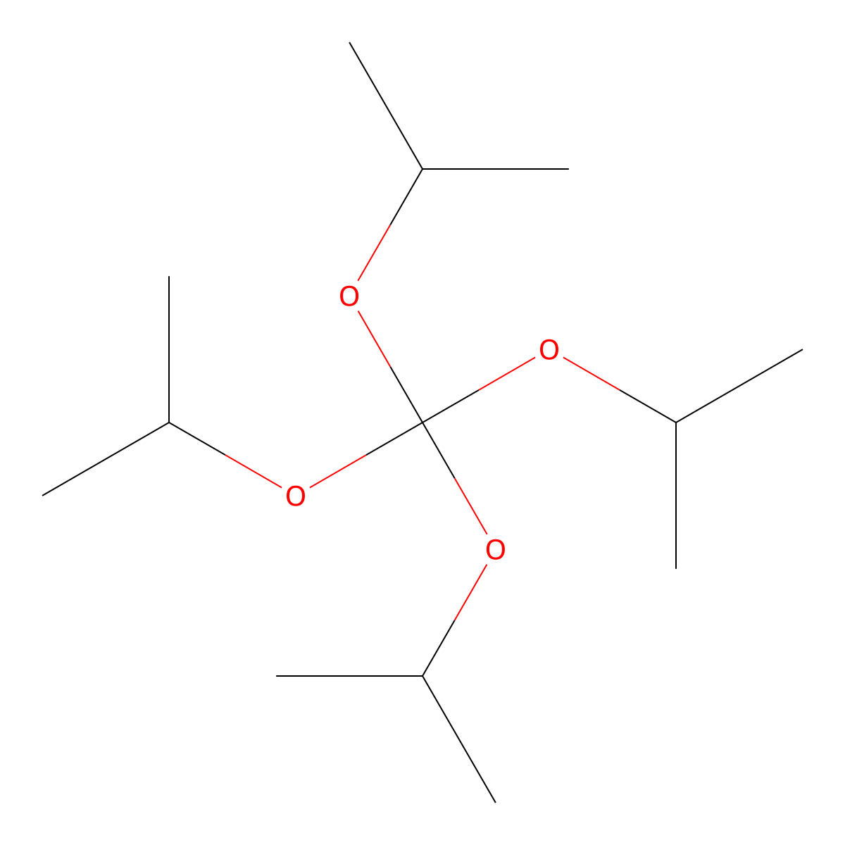 2,2',2'',2'''-(Methanetetrayltetrakis(oxy))tetrakispropane molecular structure, CAS 36597-49-6