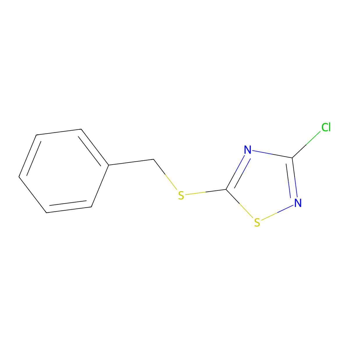 5-(Benzylthio)-3-chloro-1,2,4-thiadiazole molecular structure, CAS 36598-31-9