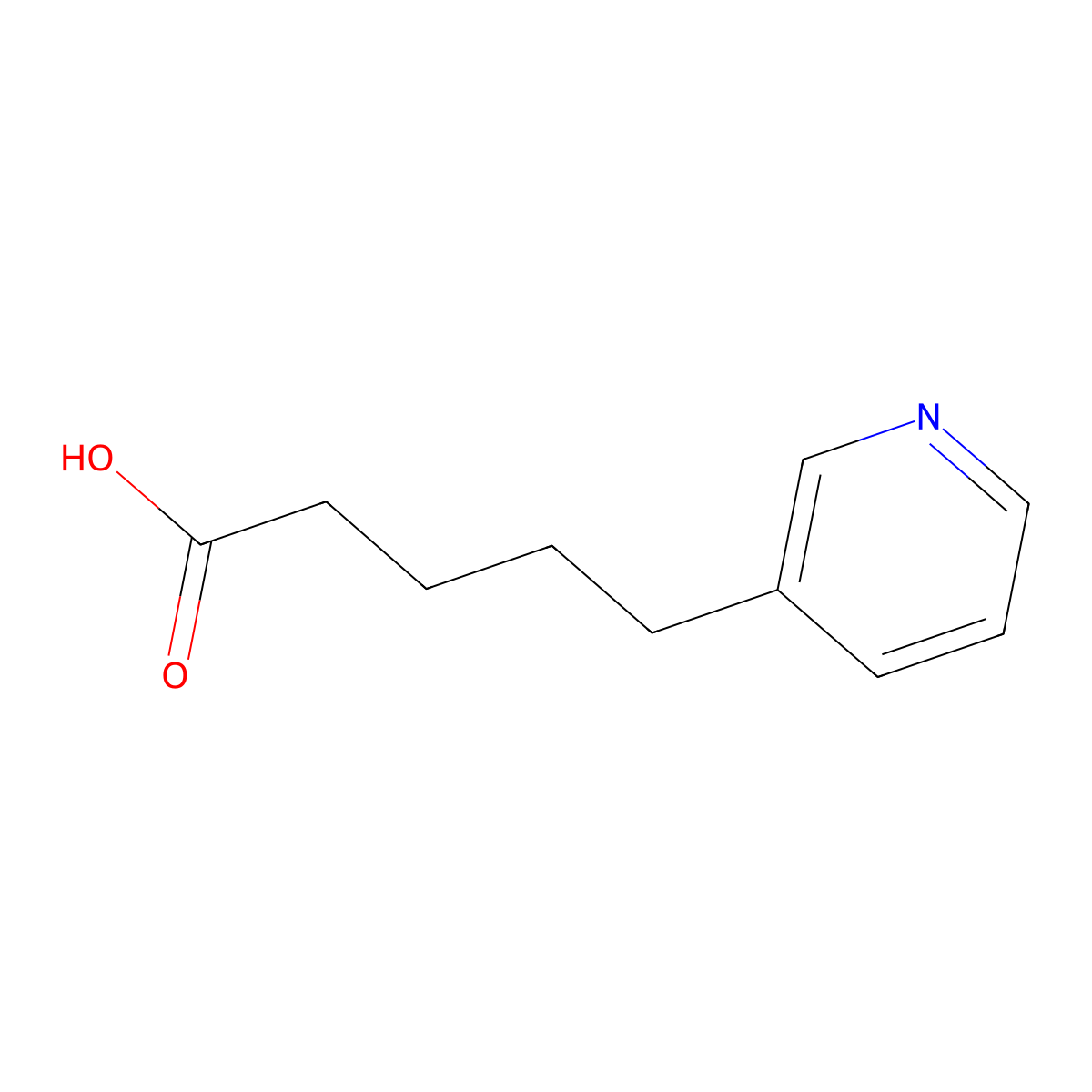 5-(3-Pyridinyl)pentanoic acid molecular structure, CAS 36599-14-1