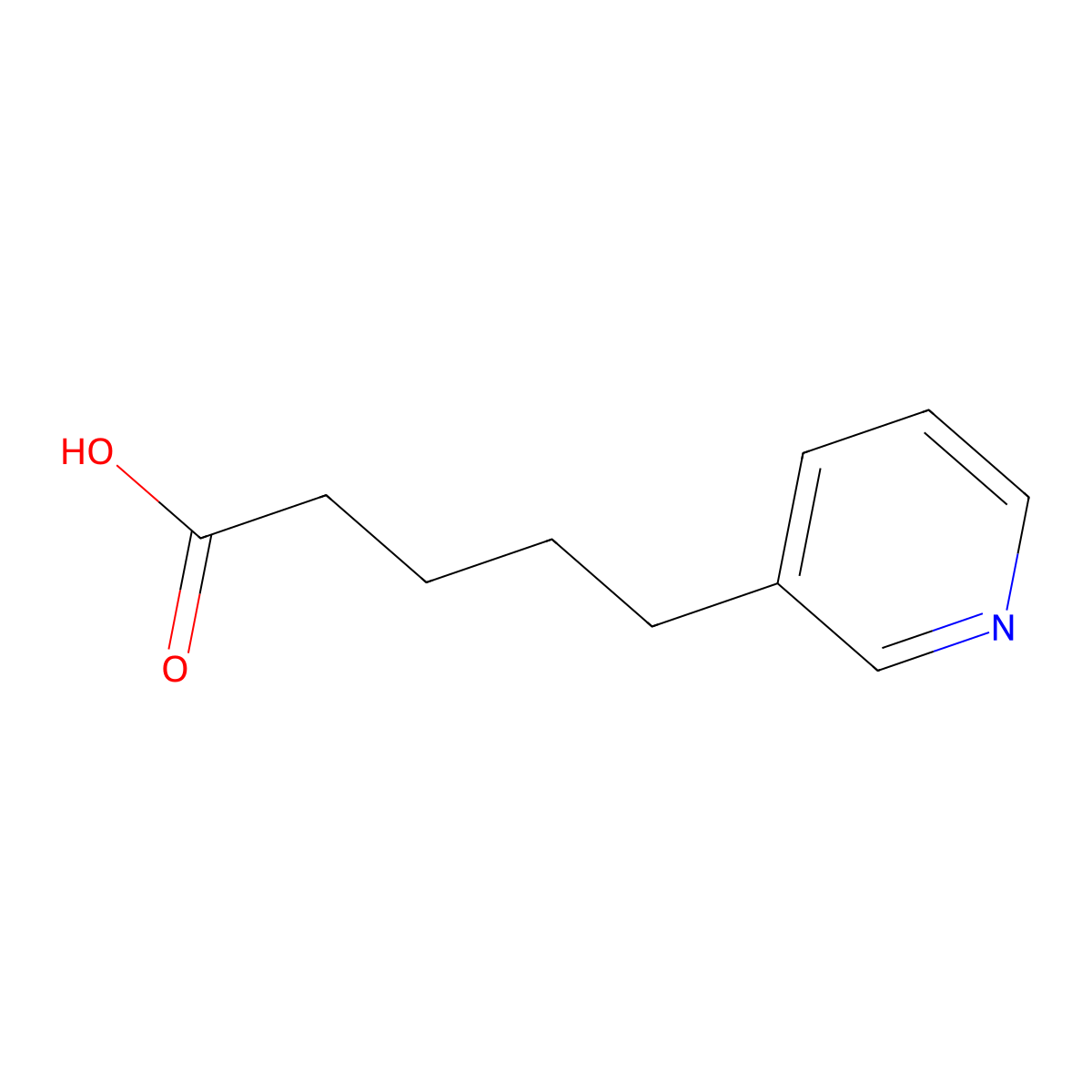 5-(3-Pyridinyl)pentanoic acid molecular structure, CAS 36599-14-1