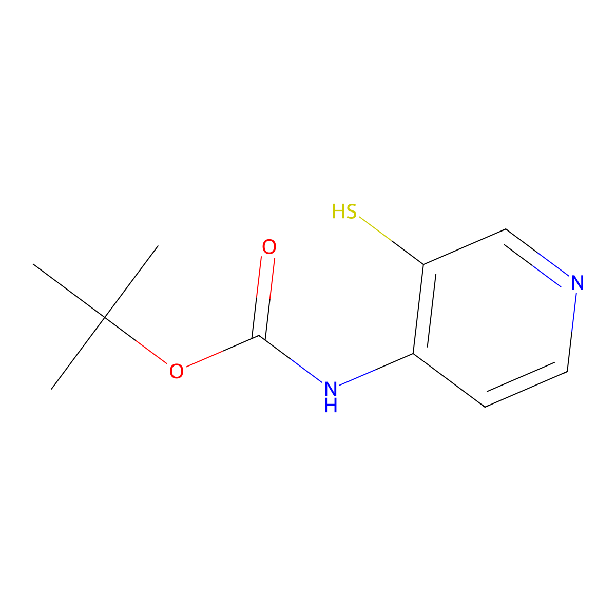 tert-Butyl (3-mercaptopyridin-4-yl)carbamate molecular structure, CAS 365996-04-9