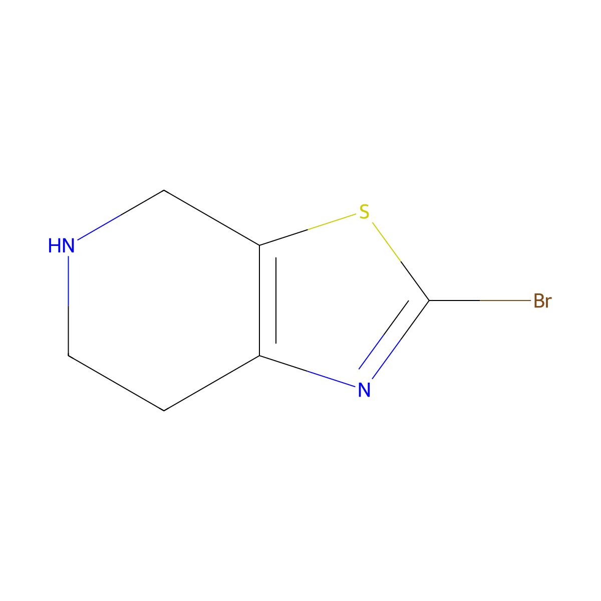 2-Bromo-4,5,6,7-tetrahydrothiazolo[5,4-c]pyridine molecular structure, CAS 365996-07-2