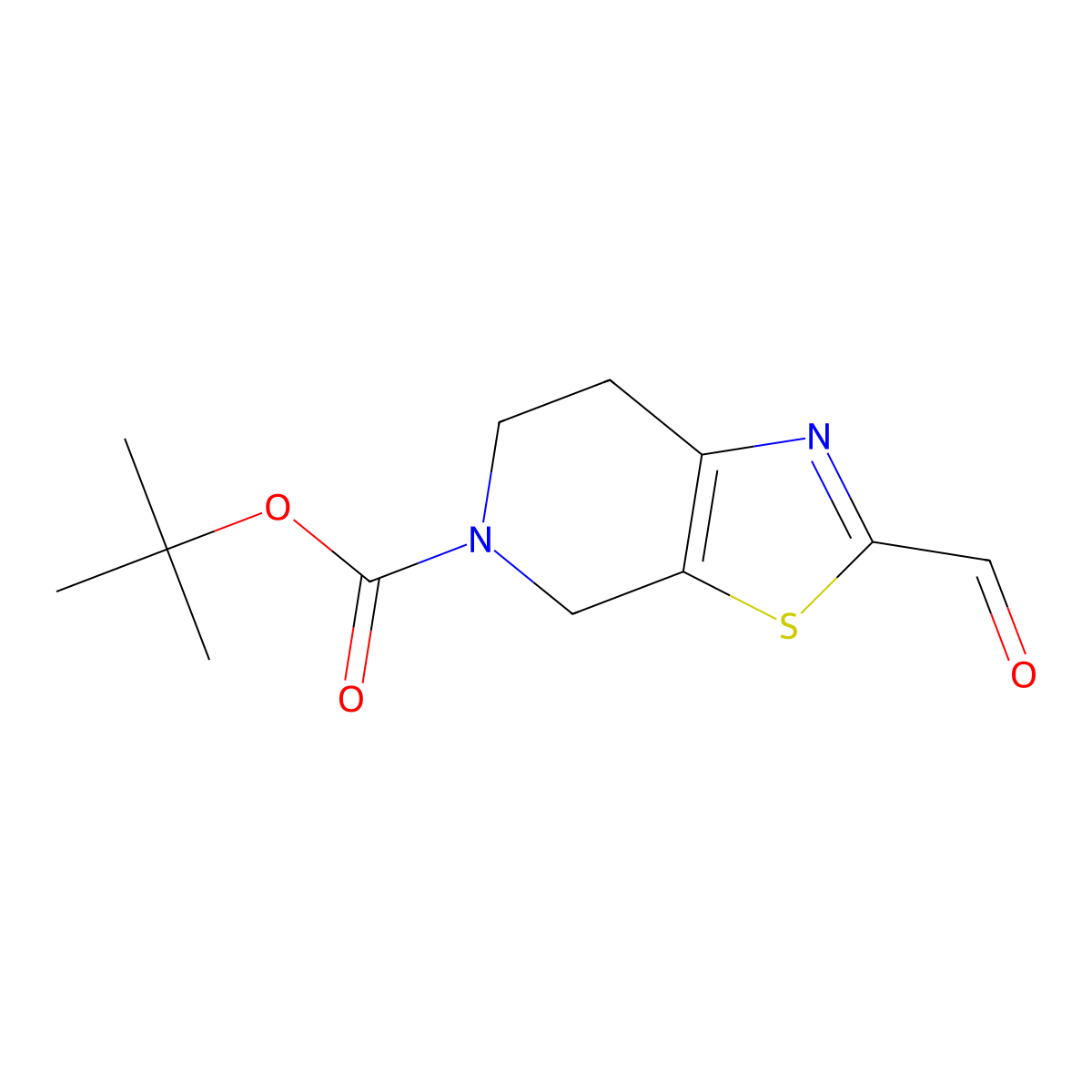 tert-butyl 2-formyl-4H,5H,6H,7H-[1,3]thiazolo[5,4-c]pyridine-5-carboxylate molecular structure, CAS 365996-10-7