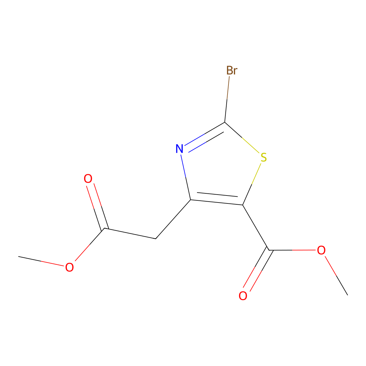 Methyl 2-bromo-4-(2-methoxy-2-oxoethyl)thiazole-5-carboxylate molecular structure, CAS 365996-71-0