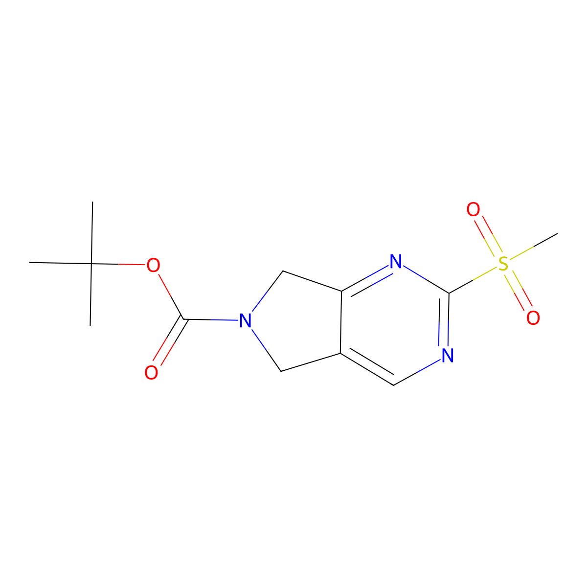 Tert-butyl 2-(methylsulfonyl)-5H-pyrrolo[3,4-D]pyrimidine-6(7H)-carboxylate molecular structure, CAS 365996-87-8