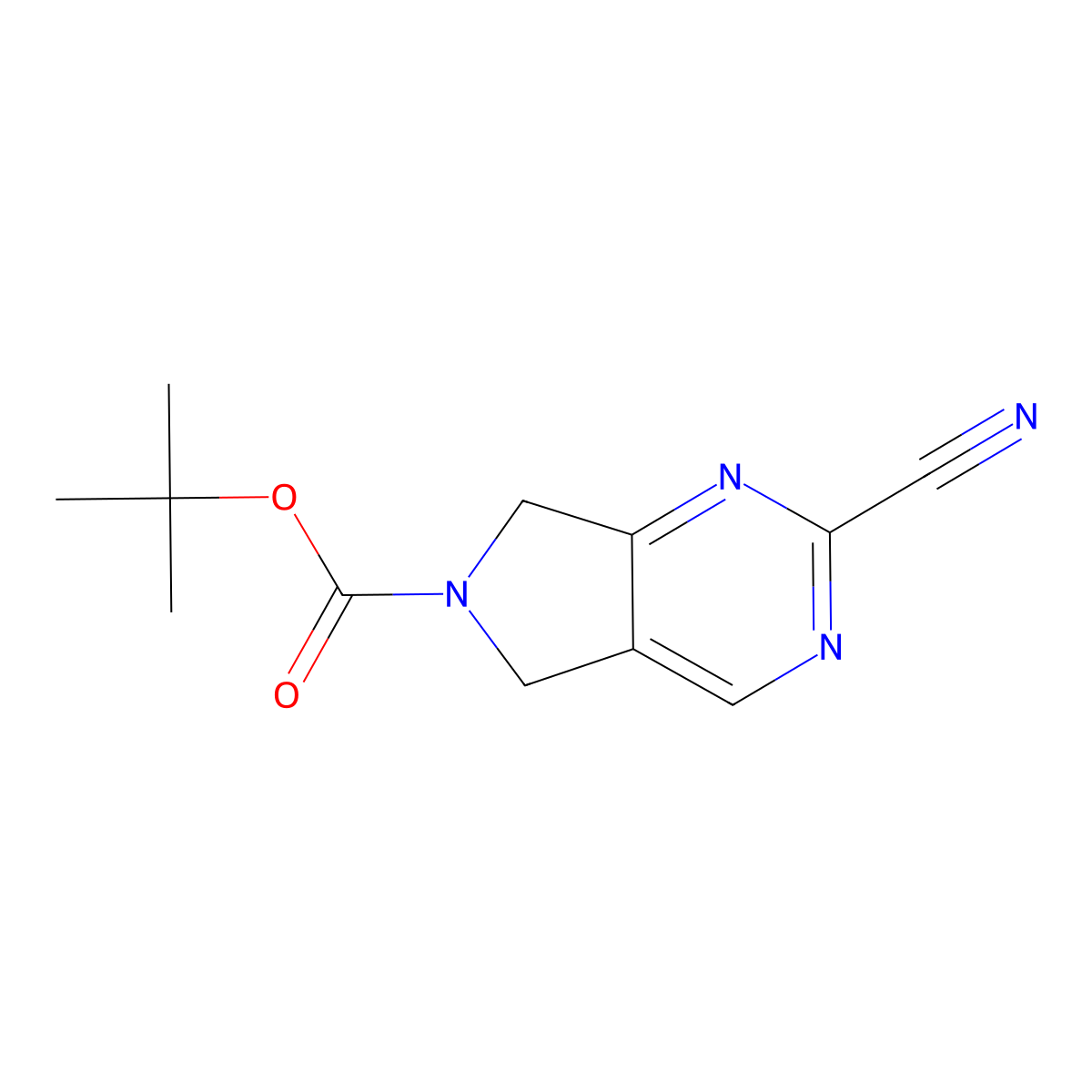 tert-Butyl 2-cyano-5H-pyrrolo[3,4-d]pyrimidine-6(7H)-carboxylate molecular structure, CAS 365996-88-9