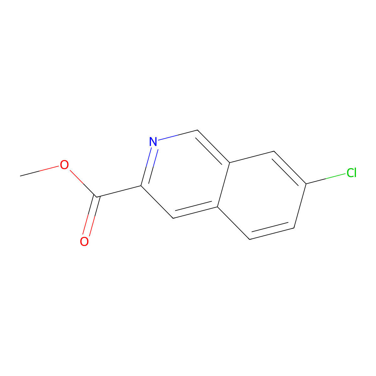 Methyl 7-chloroisoquinoline-3-carboxylate molecular structure, CAS 365998-38-5