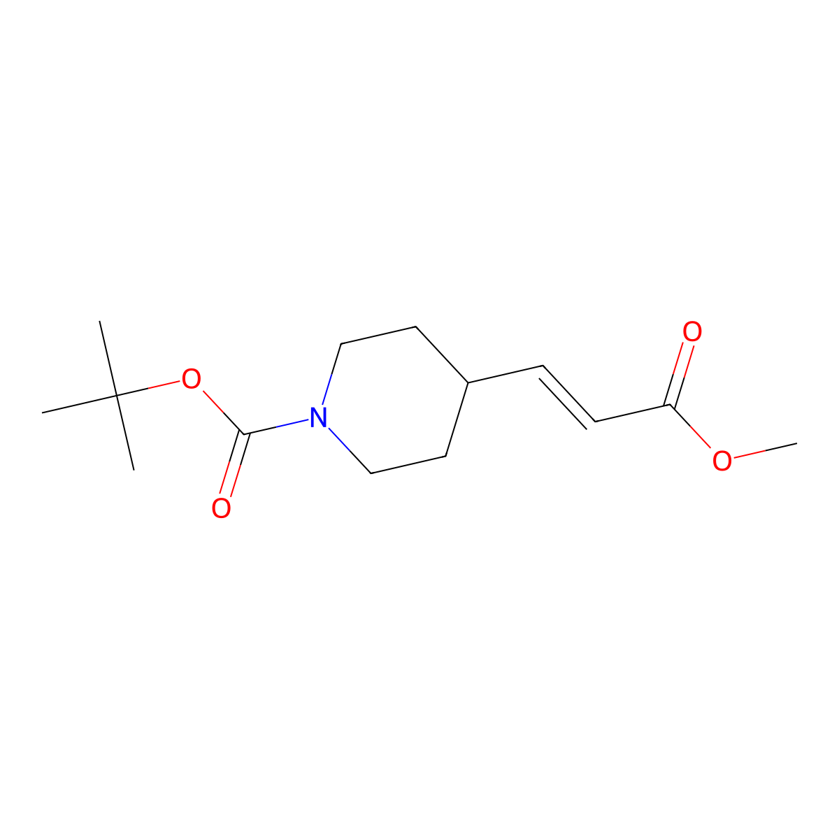 Tert-butyl 4-(3-methoxy-3-oxoprop-1-en-1-yl)piperidine-1-carboxylate molecular structure, CAS 365998-55-6