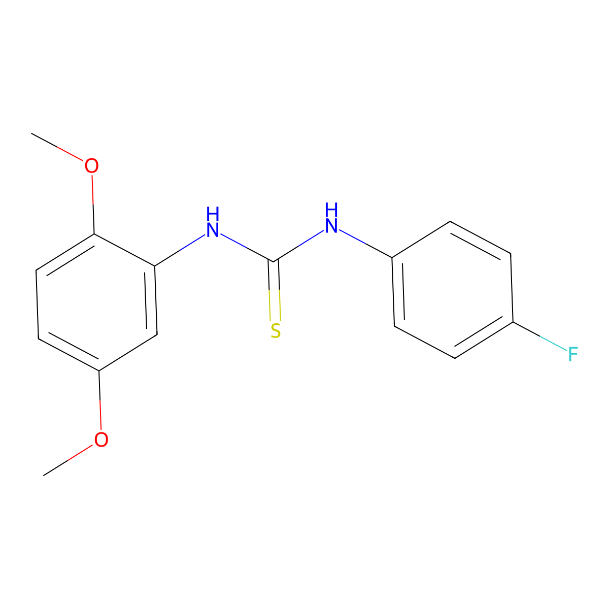 1-(2,5-Dimethoxyphenyl)-3-(4-fluorophenyl)thiourea molecular structure, CAS 366-11-0
