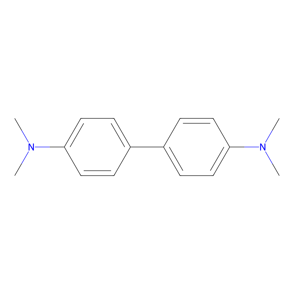 N,N,N',N'-Tetramethylbenzidine molecular structure, CAS 366-29-0