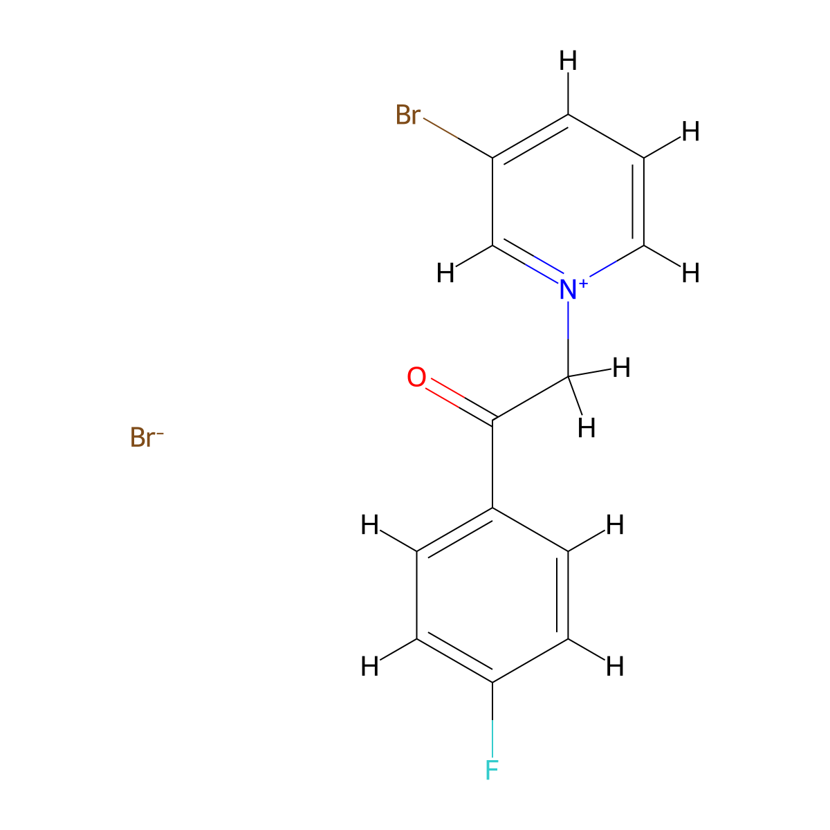 3-Bromo-1-[2-(4-fluorophenyl)-2-oxoethyl]pyridin-1-ium bromide molecular structure, CAS 366-64-3
