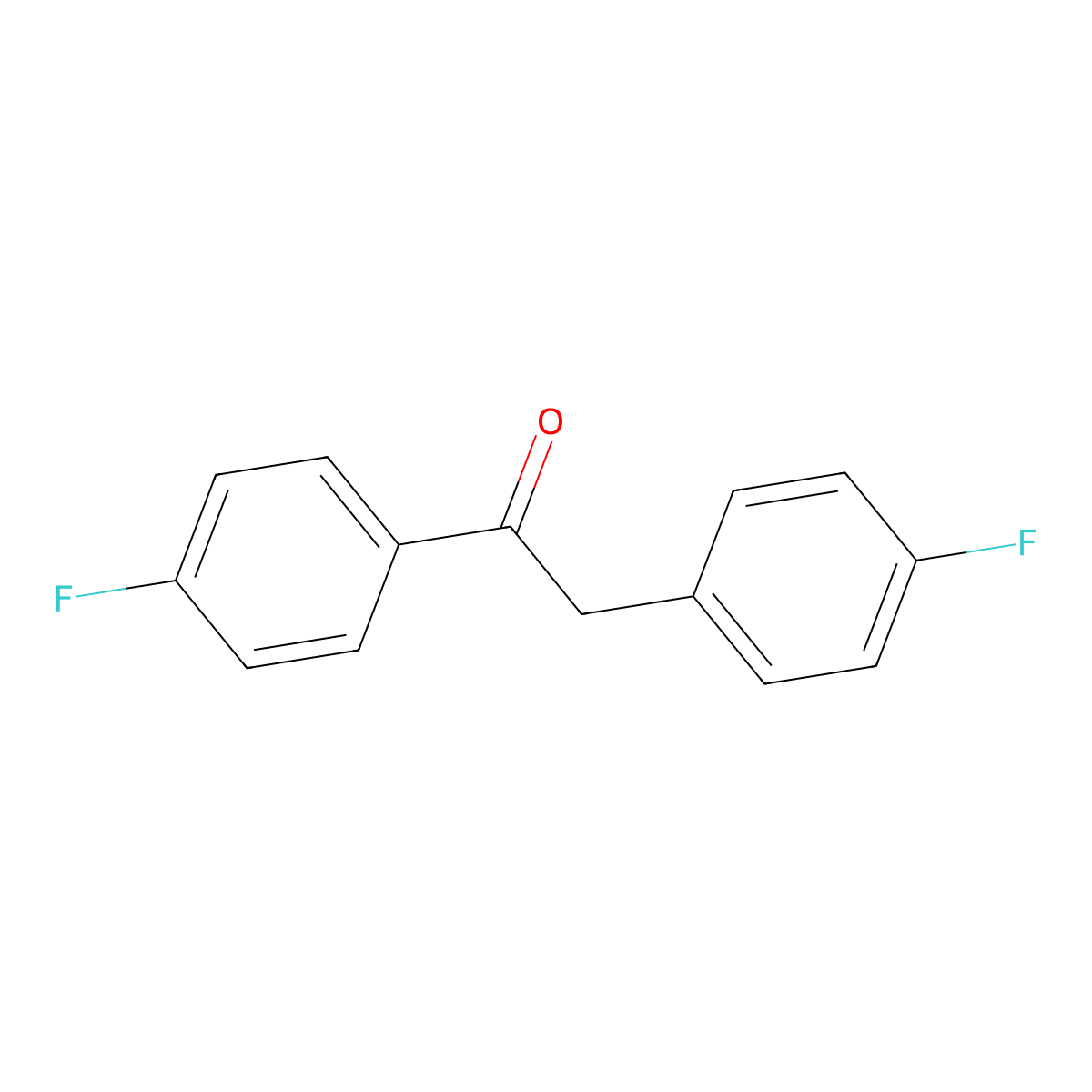 1,2-Bis(4-fluorophenyl)ethanone molecular structure, CAS 366-68-7