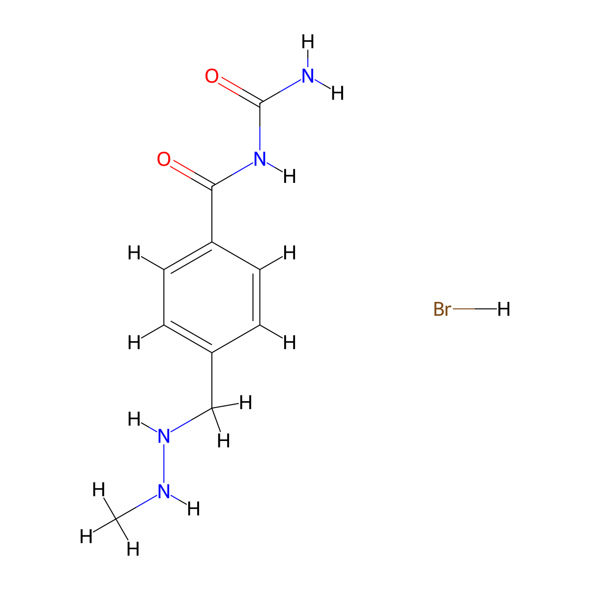 Benzamide, N-(aminocarbonyl)-4-((2-methylhydrazinyl)methyl)-, hydrobromide (1:1) molecular structure, CAS 366-71-2