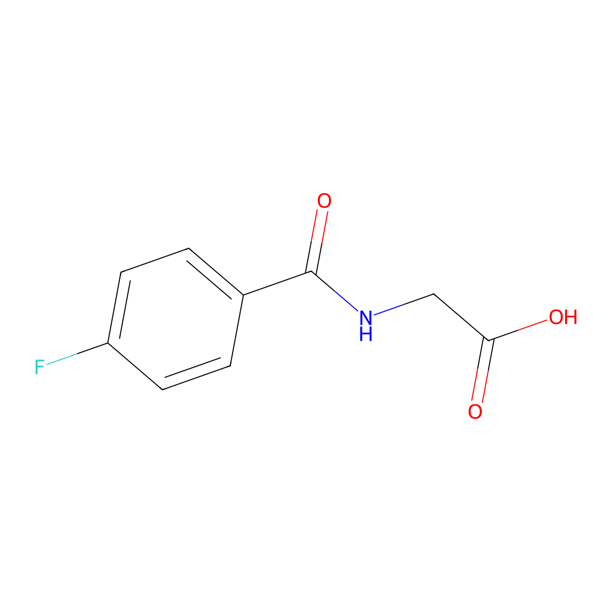 4-Fluorohippuric acid molecular structure, CAS 366-79-0