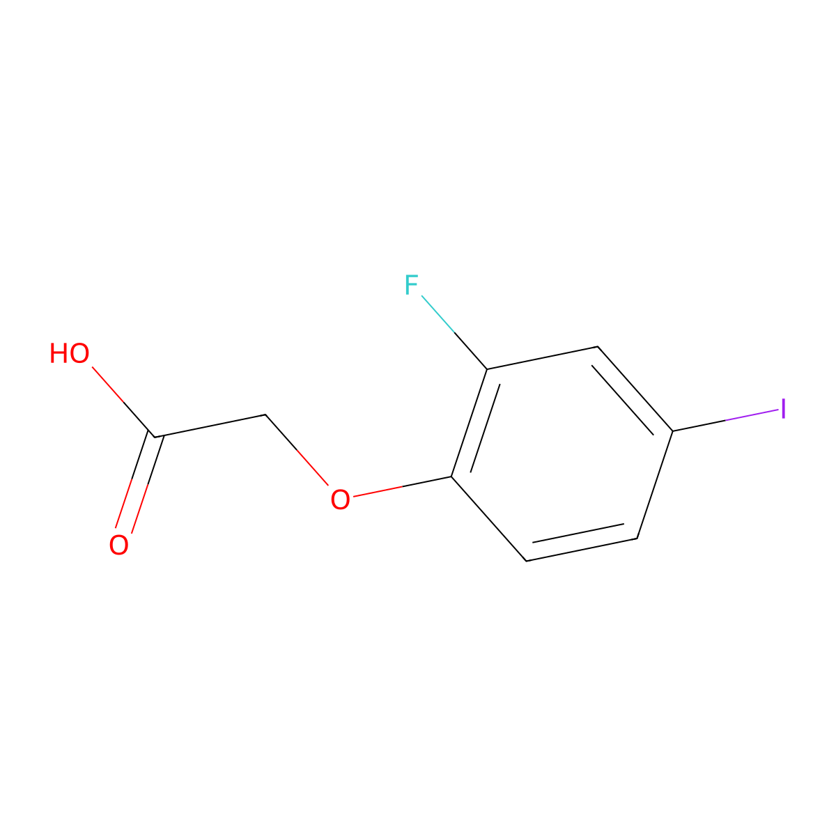 2-(2-Fluoro-4-iodophenoxy)acetic acid molecular structure, CAS 366-97-2