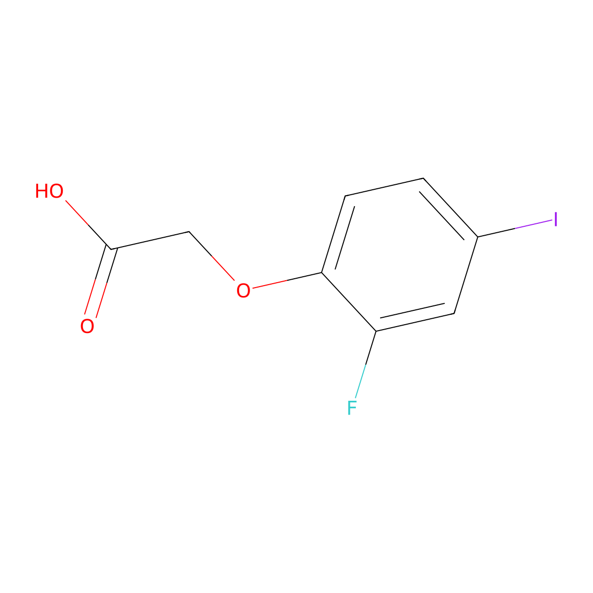 2-(2-Fluoro-4-iodophenoxy)acetic acid molecular structure, CAS 366-97-2