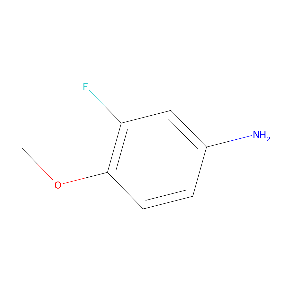 3-Fluoro-4-methoxyaniline molecular structure, CAS 366-99-4