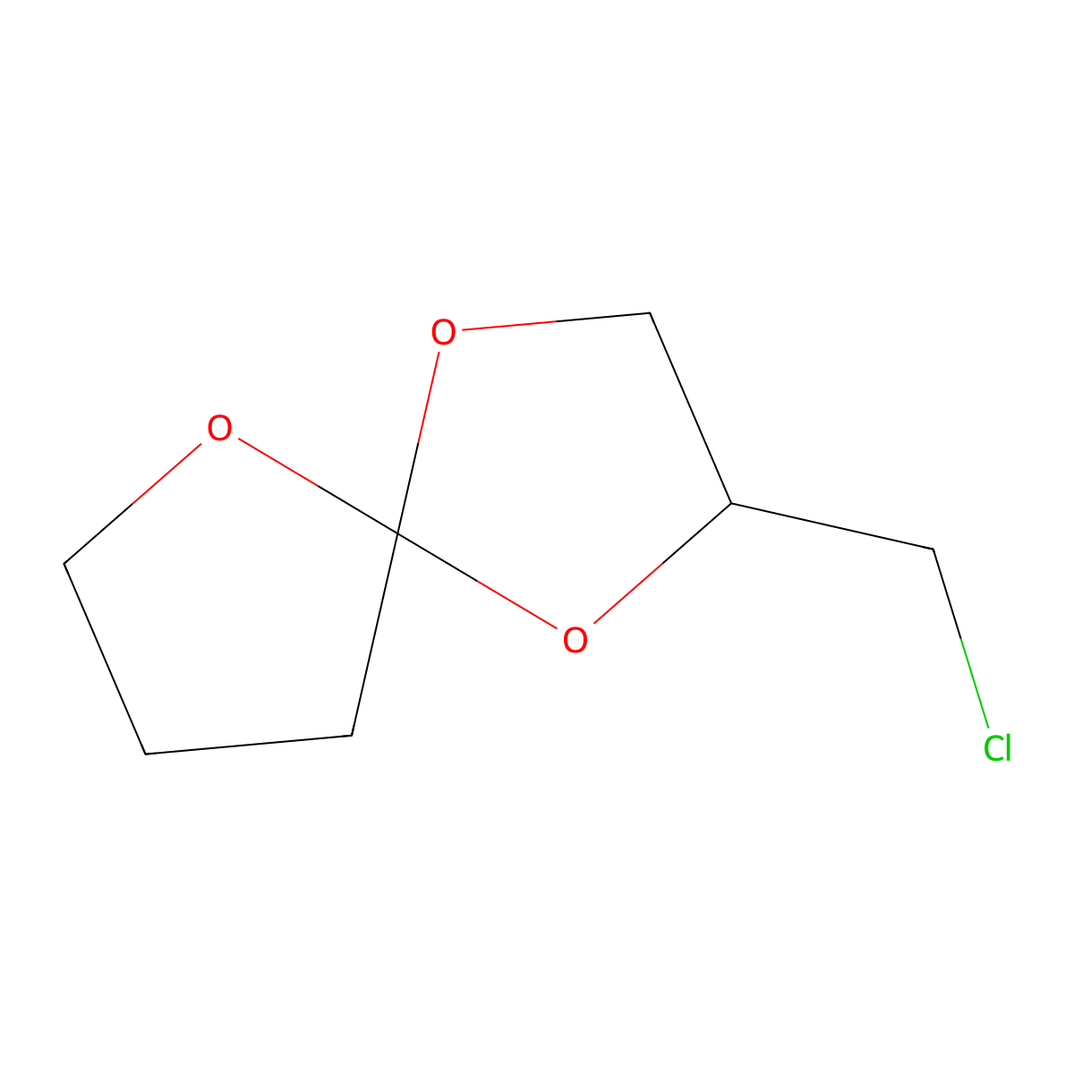 2-(Chloromethyl)-1,4,6-trioxaspiro[4.4]nonane molecular structure, CAS 3660-10-4