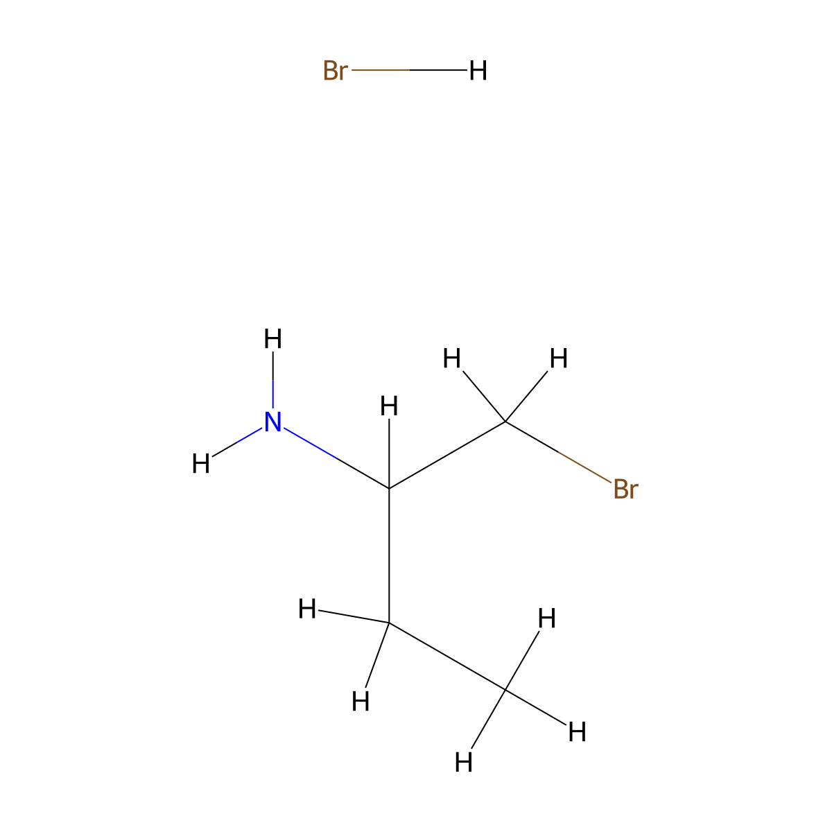 Propylamine, hydrobromide, (R)-, (-)- molecular structure, CAS 36600-43-8