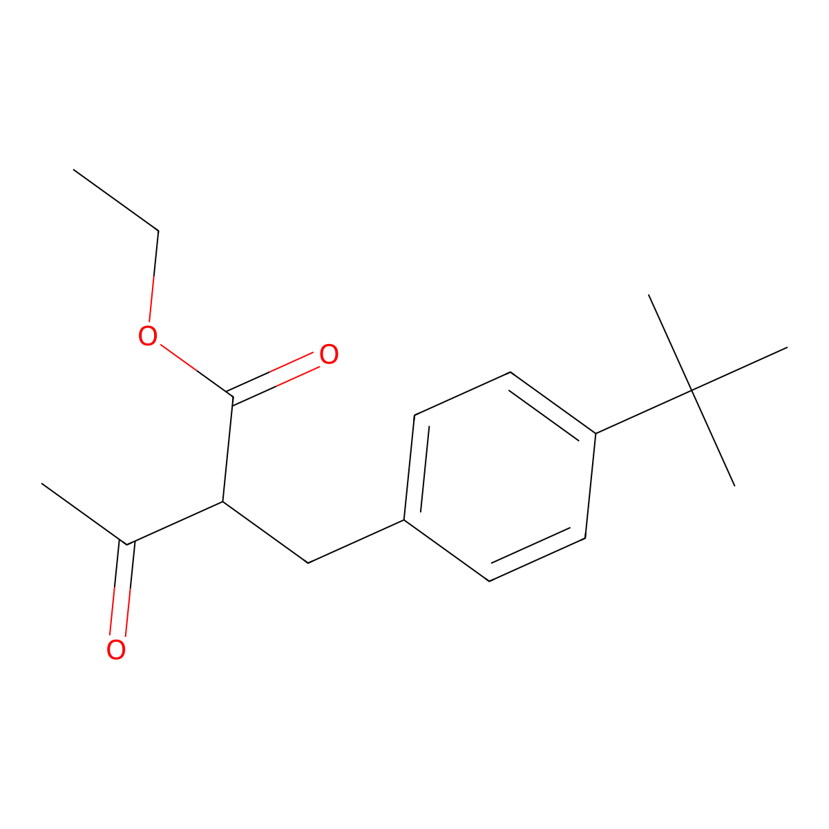 Ethyl 2-(4-tert-butylbenzyl)-3-oxobutanoate molecular structure, CAS 36600-71-2