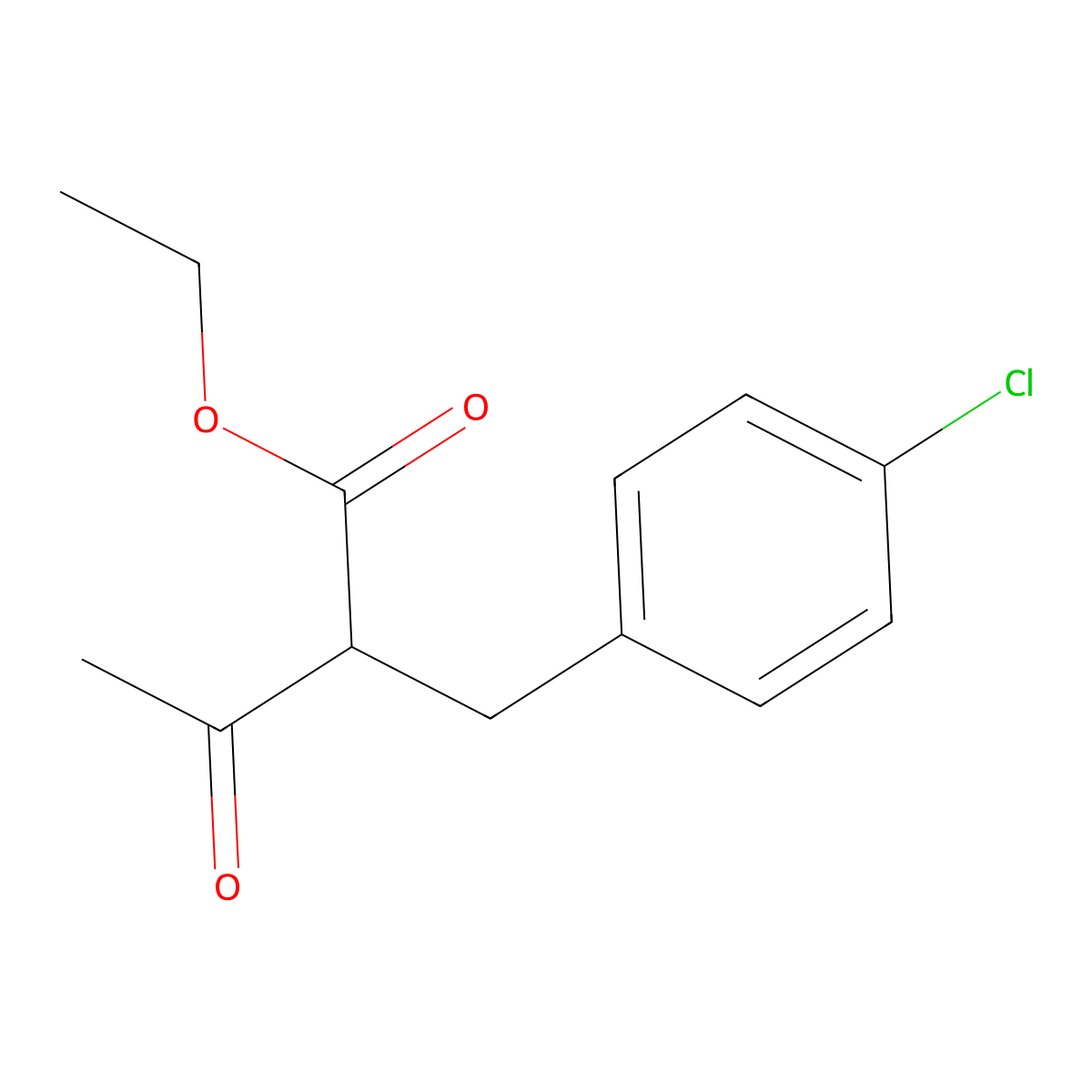 Ethyl 2-(4-chlorobenzyl)acetoacetate molecular structure, CAS 36600-72-3