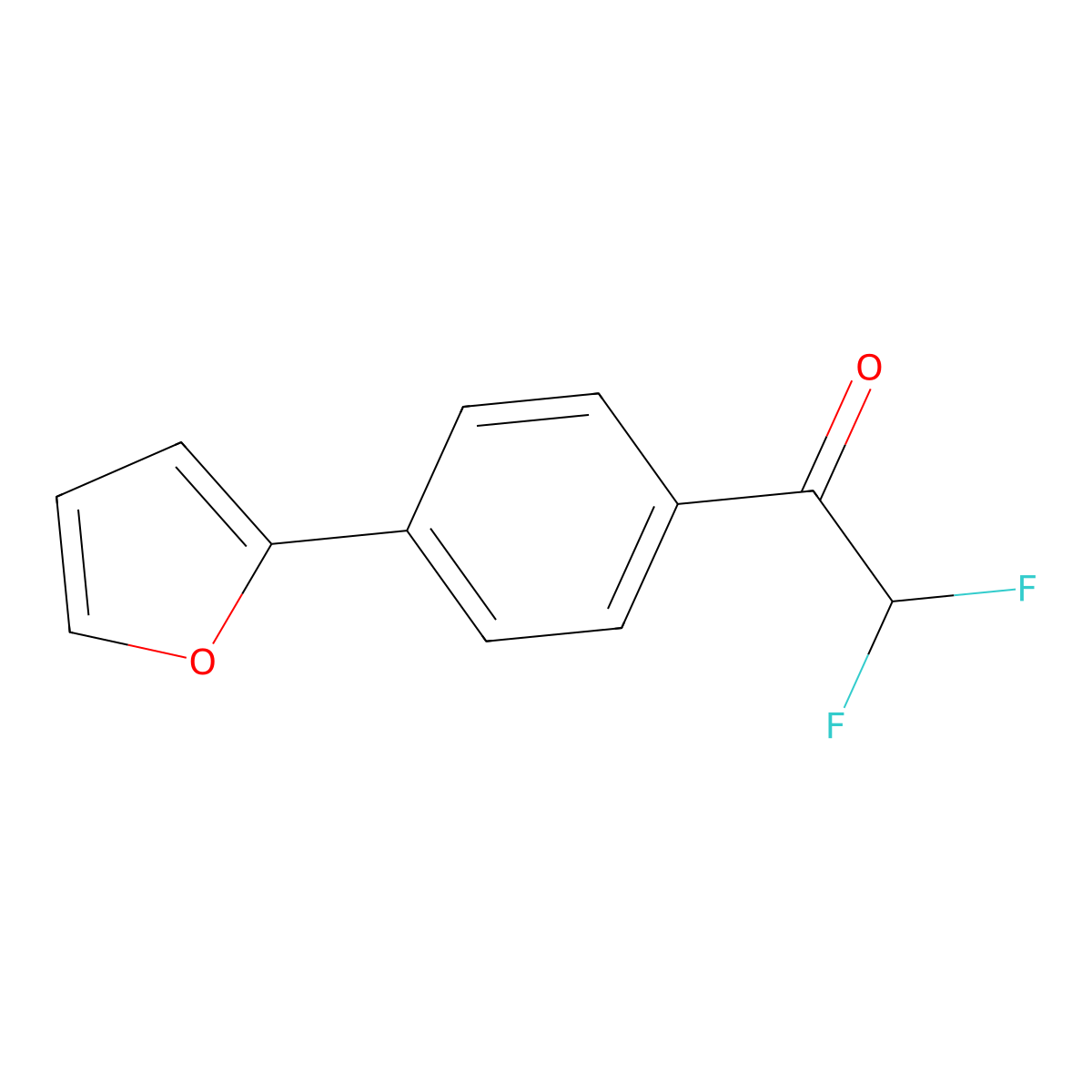 4'-(2-Furyl)-alpha,alpha-difluoroacetophenone molecular structure, CAS 366002-48-4
