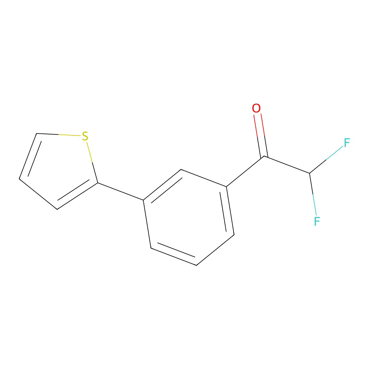 3'-(2-Thienyl)-alpha,alpha-difluoroacetophenone molecular structure, CAS 366002-58-6
