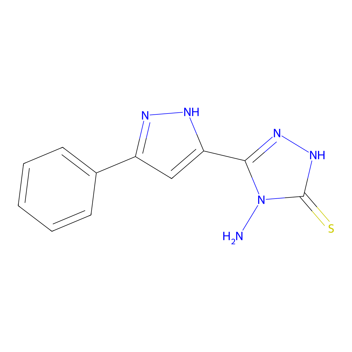 4-amino-5-(3-phenyl-1H-pyrazol-5-yl)-4H-1,2,4-triazole-3-thiol molecular structure, CAS 366007-57-0