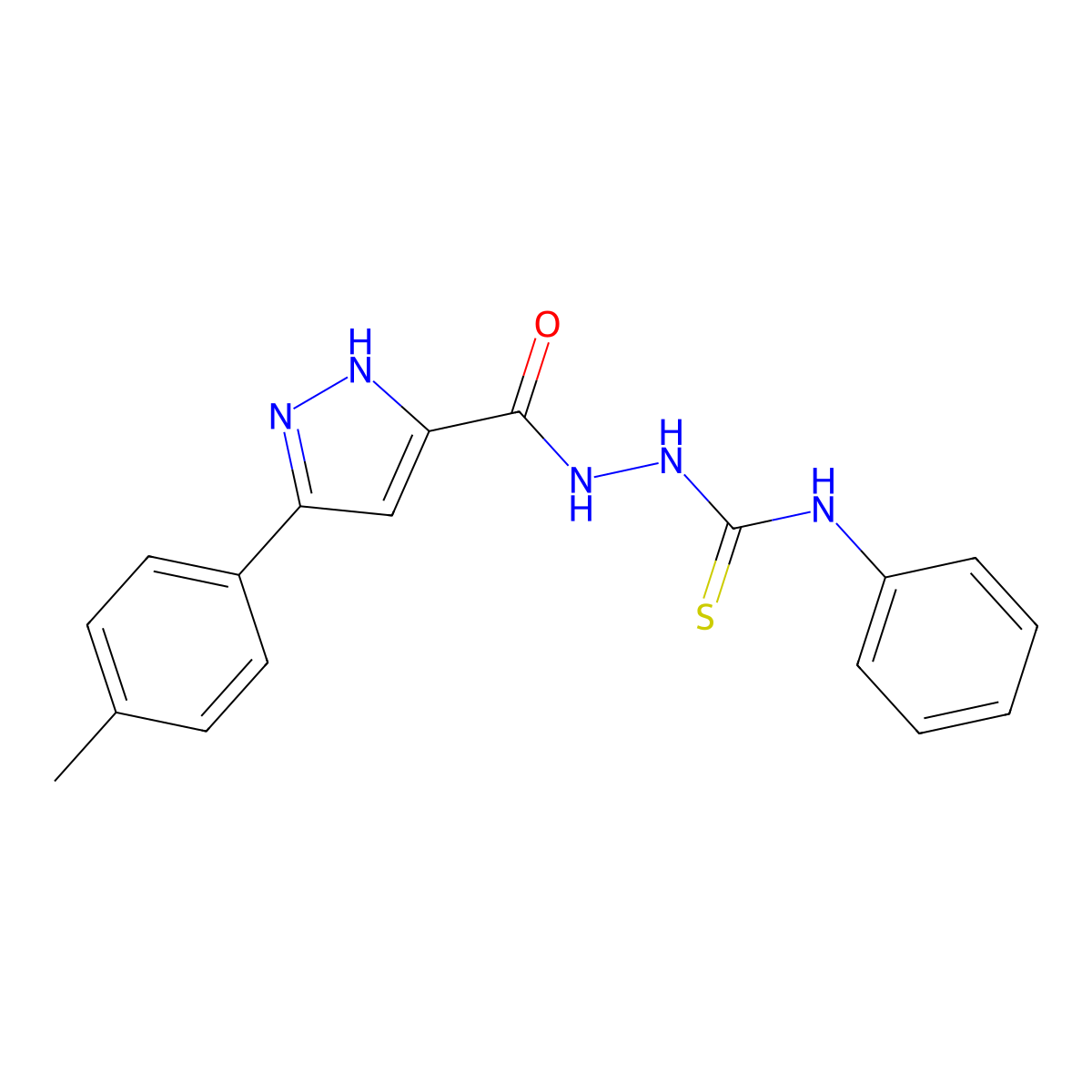 1-[[3-(4-methylphenyl)-1H-pyrazole-5-carbonyl]amino]-3-phenylthiourea molecular structure, CAS 366014-95-1
