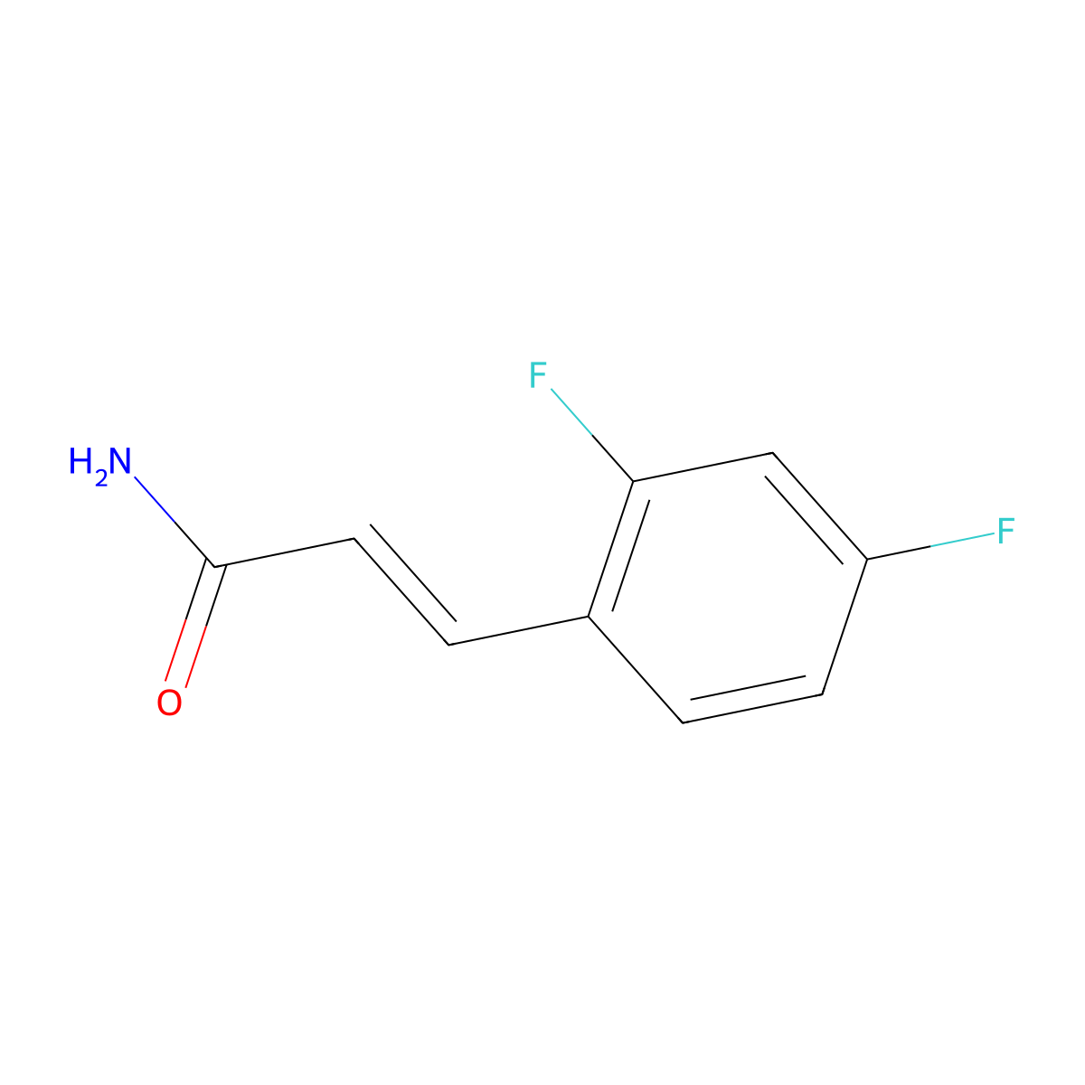 (2E)-3-(2,4-Difluorophenyl)prop-2-enamide molecular structure, CAS 366016-68-4
