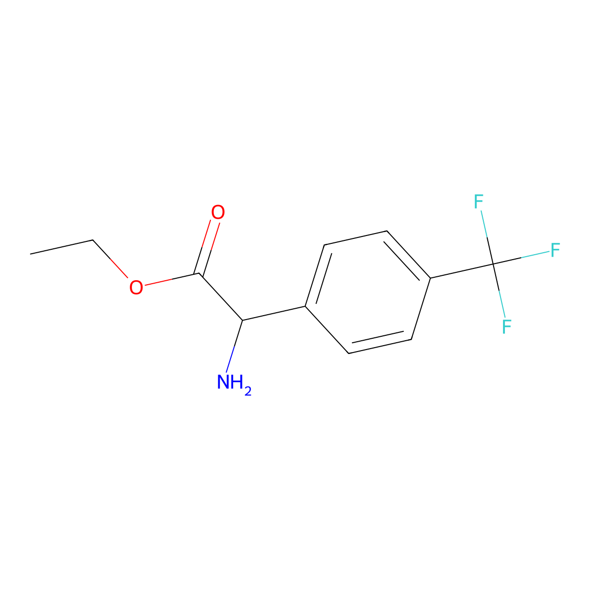 Ethyl 2-amino-2-[4-(trifluoromethyl)phenyl]acetate molecular structure, CAS 366018-90-8