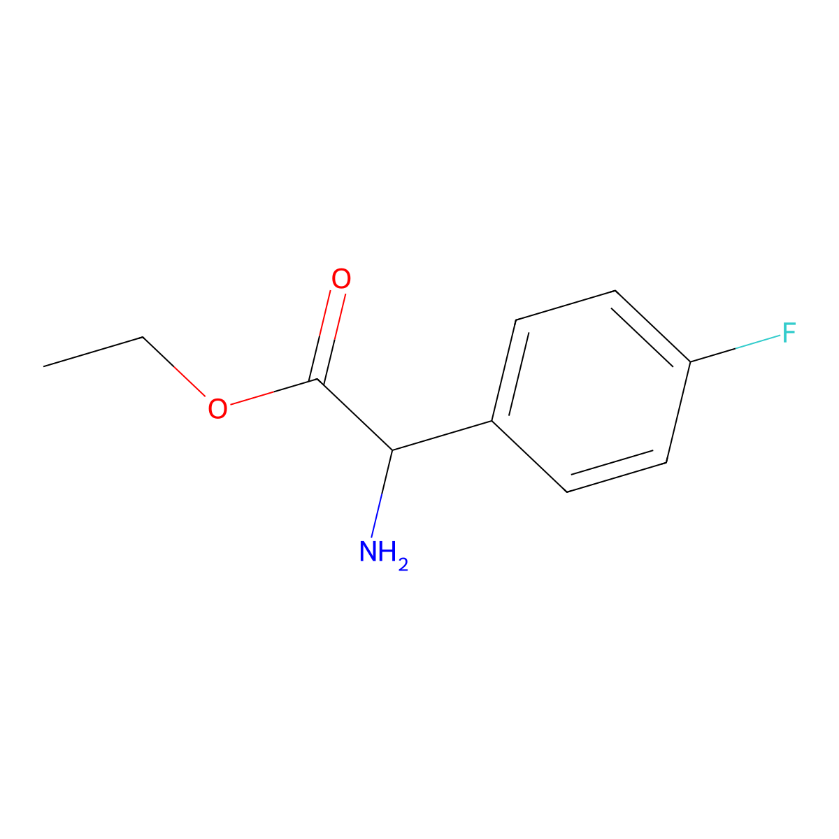 Ethyl 2-amino-2-(4-fluorophenyl)acetate molecular structure, CAS 366018-91-9