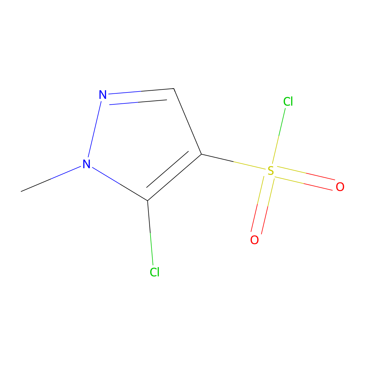 5-chloro-1-methyl-1H-pyrazole-4-sulfonyl chloride molecular structure, CAS 366019-28-5