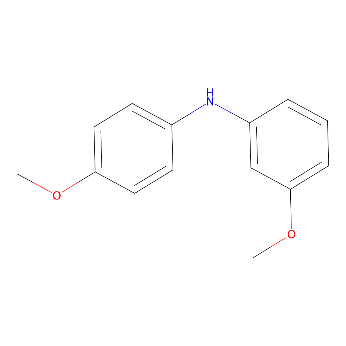 3-Methoxy-N-(4-methoxyphenyl)aniline molecular structure, CAS 3661-49-2