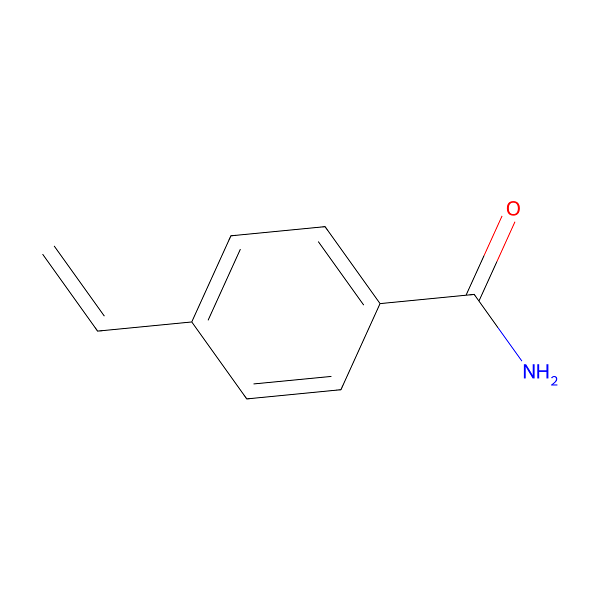 4-Ethenylbenzamide molecular structure, CAS 3661-73-2