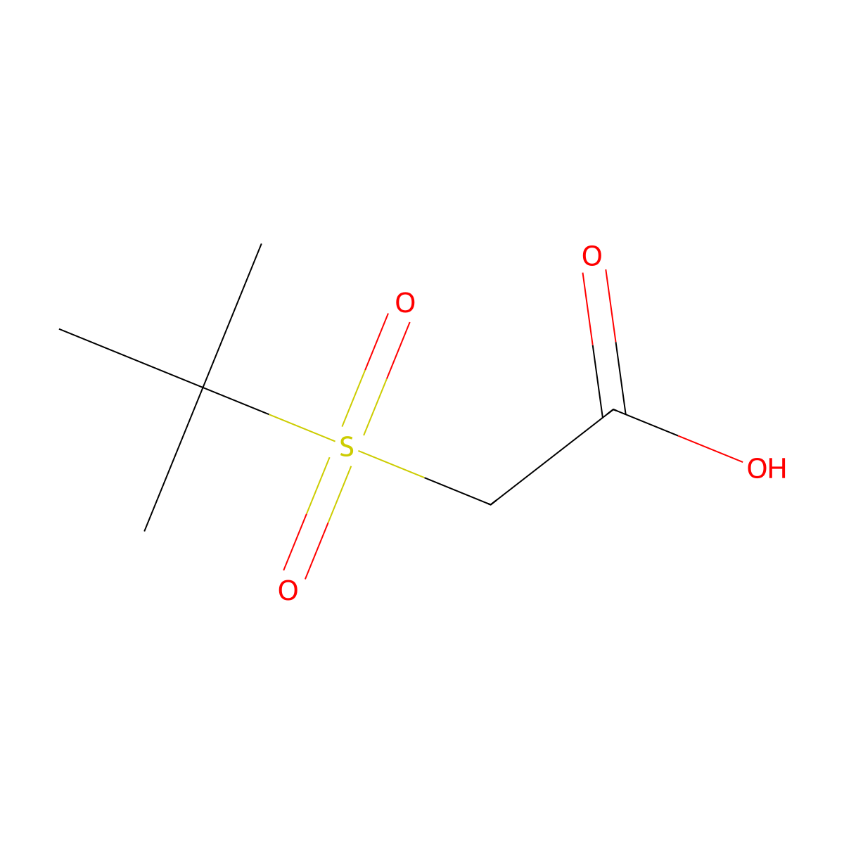 2-(2-Methylpropane-2-sulfonyl)acetic acid molecular structure, CAS 36610-02-3